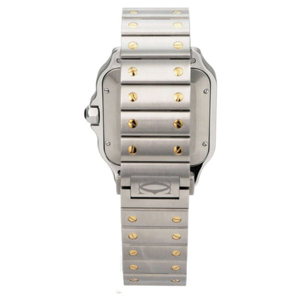 Cartier Santos de Cartier W2SA0009 Edelstahl Gelbgold großes Modell, Rückseite mit Stahl-Gelbgold-Armband
