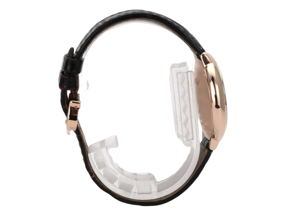 Cartier Ballon Bleu de Cartier W6920097 Rotgold Leder seitliche Ansicht mit braunem Lederarmband