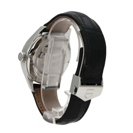 TAG Heuer Carrera Automatik Day-Date WAR201A.FC6266 Armbanduhr mit rotem Lederarmband seitliche Ansicht