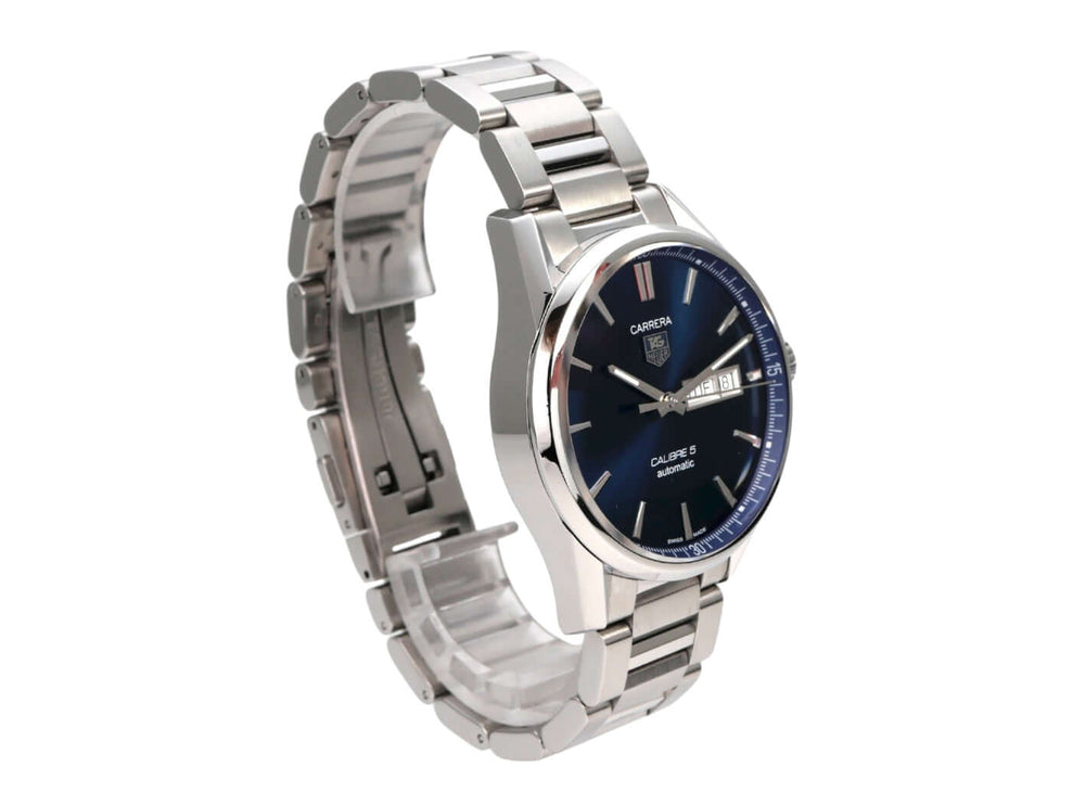 TAG Heuer Carrera WAR201E.BA0723 Automatik Day-Date Calibre 5 mit Edelstahlarmband und blauem Zifferblatt