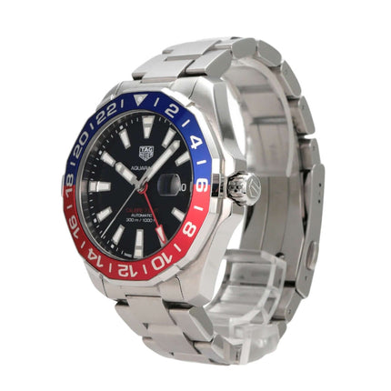 TAG Heuer Aquaracer Calibre 7 WAY201F.BA0927 Twin-Time mit Edelstahlgehäuse und rot-blauer Lünette