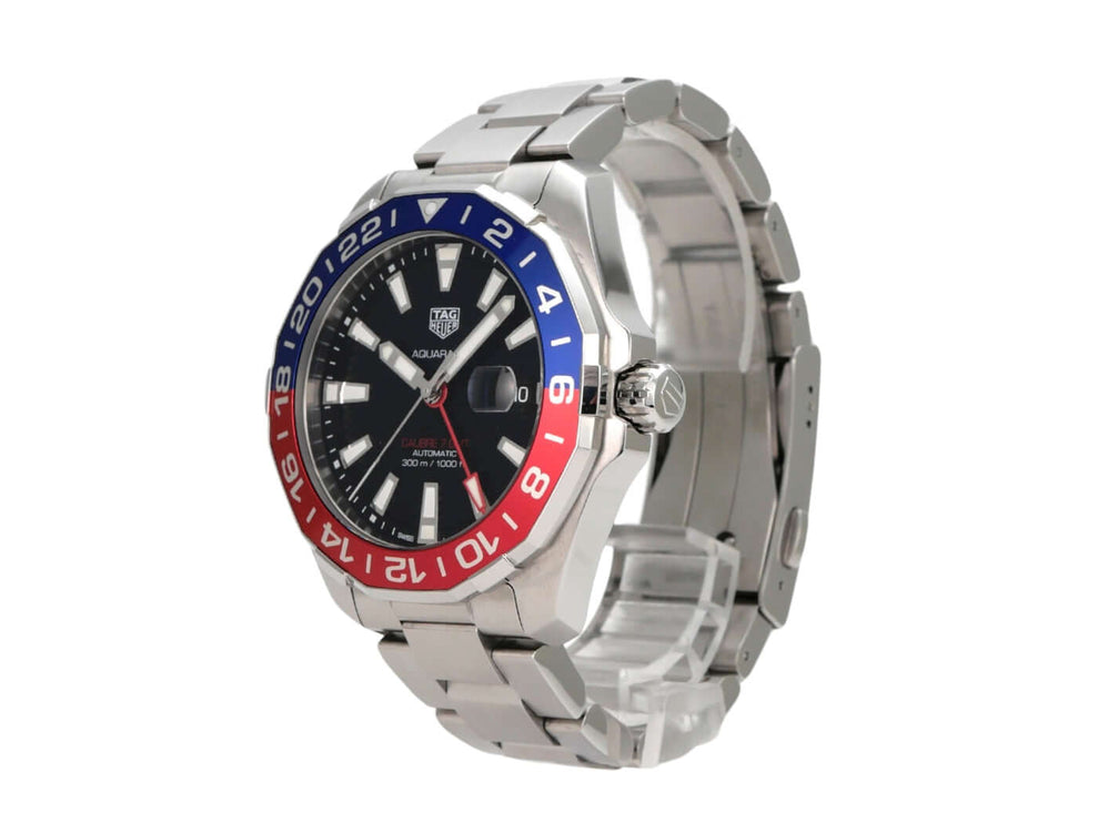 TAG Heuer Aquaracer Calibre 7 WAY201F.BA0927 Twin-Time mit Edelstahlgehäuse und rot-blauer Lünette