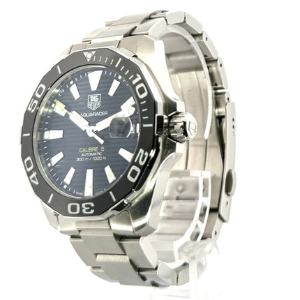 TAG Heuer Aquaracer 300M Calibre 5 Automatik 41mm Edelstahlarmband und schwarze Keramiklünette, Ref. WAY211A.BA0928