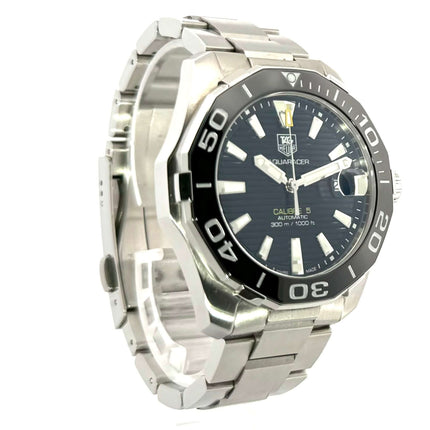 TAG Heuer Aquaracer 300M Calibre 5 Automatik 41 mm Ref. WAY211A.BA0928 Edelstahl mit schwarzer Keramik Lünette und schwarzem Zifferblatt