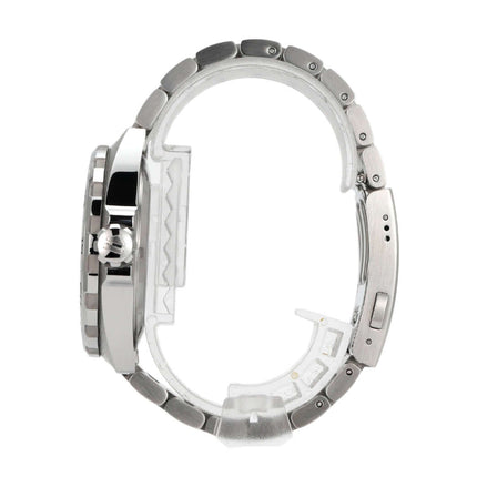 TAG Heuer Formula 1 WAZ1118.BA0875 Uhr von der Seite, Edelstahlgehäuse und Armband, hochglanzpolierte Details.