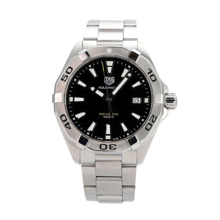 TAG Heuer Aquaracer 300M Quarz 41 WBD1110.BA0928, Edelstahlgehäuse, schwarzes Zifferblatt, Datumsanzeige.