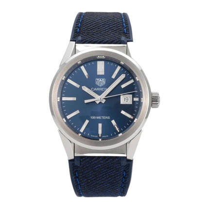 TAG Heuer Carrera WBG1310.FT6115 Uhr mit blauem Zifferblatt und blauer Band. Robust und elegant.
