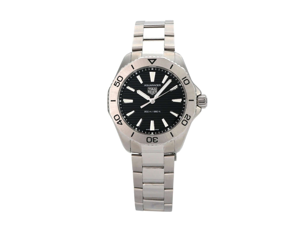 TAG Heuer Aquaracer Professional 200 WBP1110.BA0627, Edelstahlarmband, schwarzes Zifferblatt, Leuchtindizes.