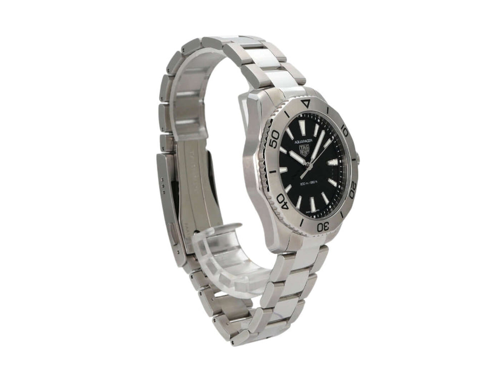 TAG Heuer Aquaracer Professional 200 WBP1110.BA0627 Edelstahl-Uhr mit schwarzem Zifferblatt und drehbarer Lünette