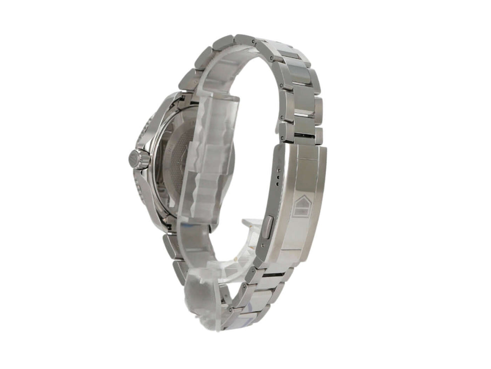TAG Heuer Aquaracer Professional 200 WBP1110.BA0627, seitliche Ansicht mit Edelstahlband und verschraubter Krone.