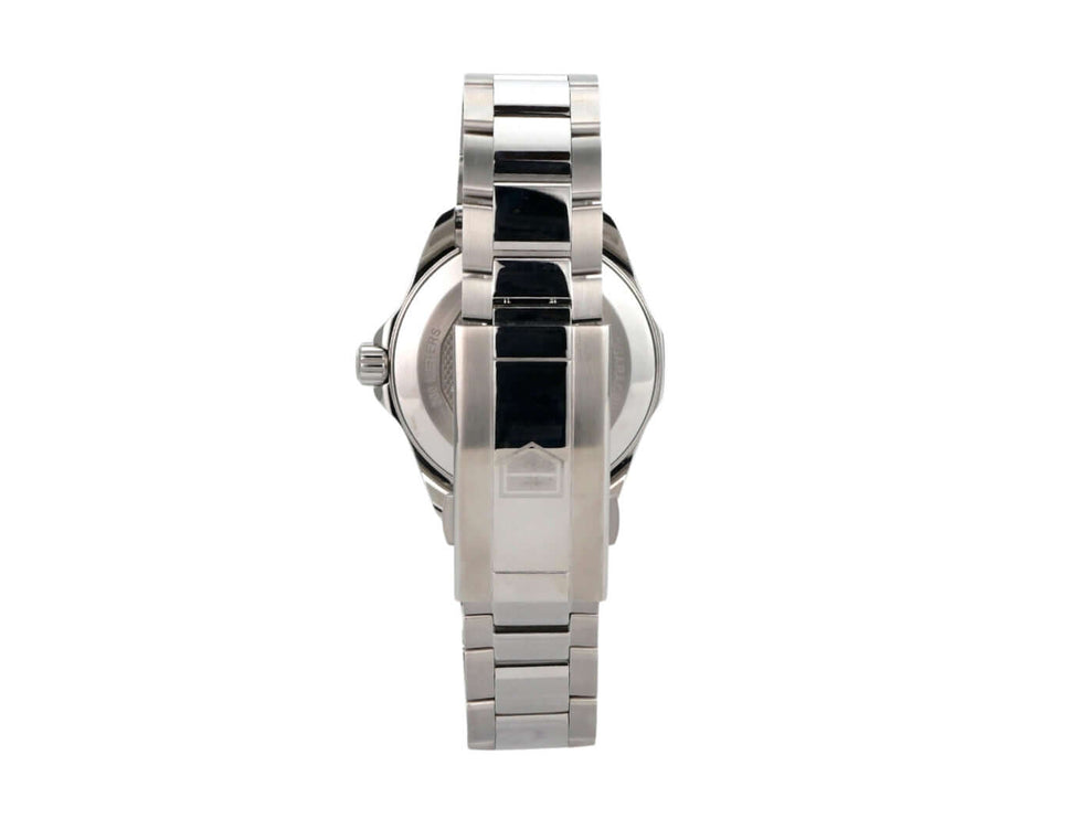 TAG Heuer Aquaracer Professional 200 WBP1110.BA0627 Uhr aus Edelstahl, seitliche Ansicht mit Edelstahlband.