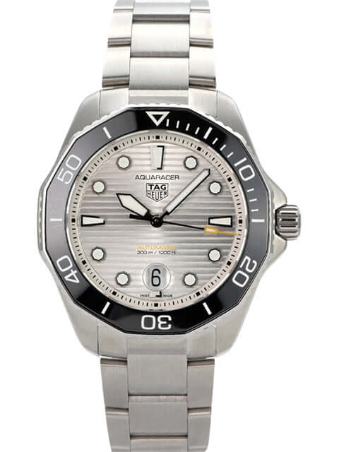 TAG Heuer Aquaracer Professional 300 Date WBP201C.BA0632, Edelstahlgehäuse, schwarzes Keramik-Lünette, graues Zifferblatt.