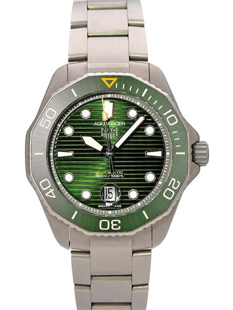 TAG Heuer Aquaracer Professional 300 Date WBP208B.BF0631, grüne Taucheruhr aus Titan mit Automatik und Datum