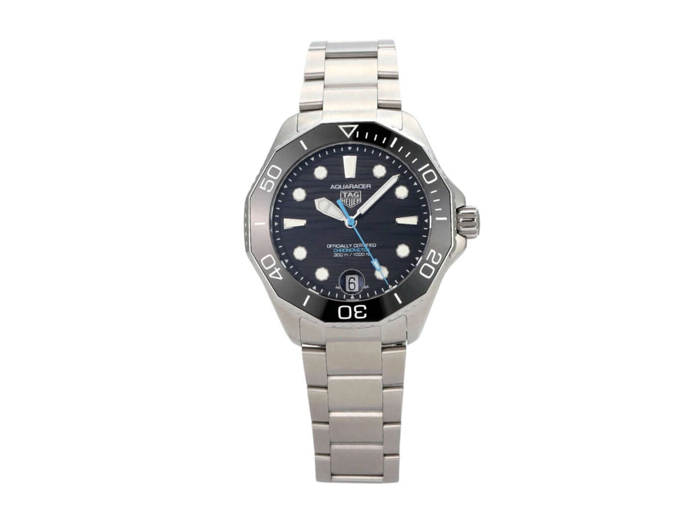 TAG Heuer Aquaracer Professional 300 Date WBP5110.BA0013 Edelstahlarmband, schwarzes Zifferblatt, automatisches Uhrwerk.
