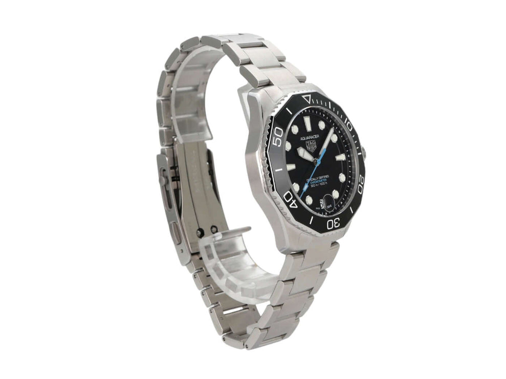 TAG Heuer Aquaracer Professional 300 Date WBP5110.BA0013, Edelstahlarmband, schwarzes Zifferblatt, drehbare Lünette.