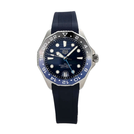 TAG Heuer Aquaracer Professional 300 GMT WBP5114.FT6259, Edelstahl, blaues Zifferblatt, Kautschukband, Automatik