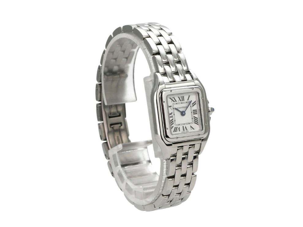 Cartier Panthere de Cartier WSPN0013 Edelstahlarmbanduhr mit römischen Ziffern und Quarzwerk.