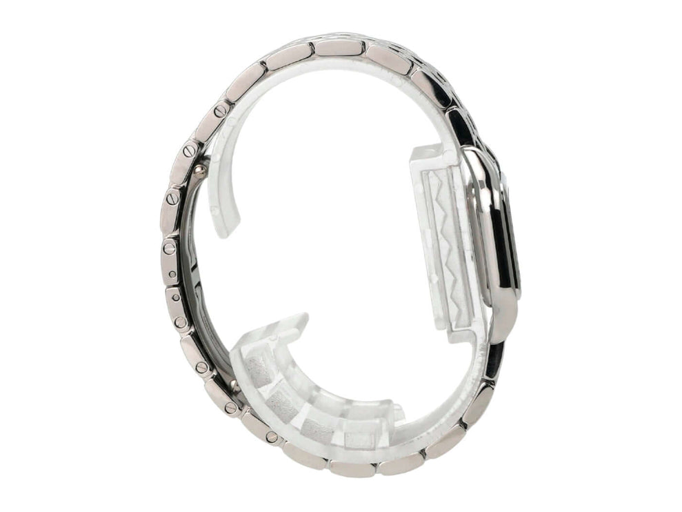 Seitenansicht der Cartier Panthere de Cartier WSPN0013 mit Edelstahlarmband und poliertem Gehäuse.