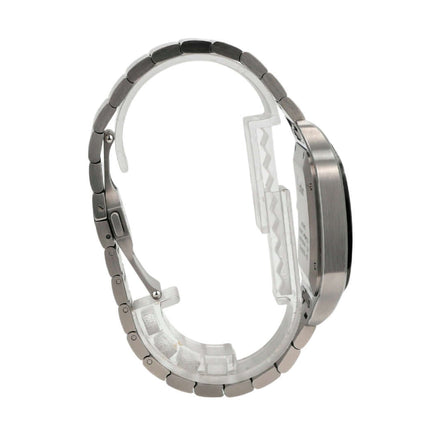Cartier Santos de Cartier großes Modell WSSA0037, Edelstahlband, seitliche Ansicht, stilvolles Uhrendesign, automatische Uhr.