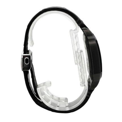 Cartier Santos de Cartier großes Modell WSSA0039 aus Edelstahl mit DLC-Beschichtung und schwarzem Kautschukband