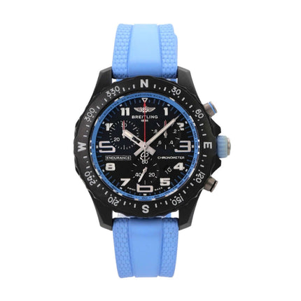 Breitling Endurance Pro 38 X83310281B1S1 mit schwarzem Zifferblatt und blauem Kautschukband