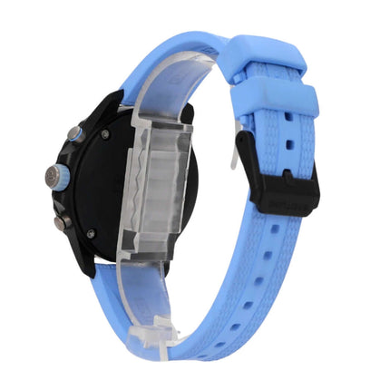 Breitling Endurance Pro 38 X83310281B1S1 Rückansicht mit blauem Kautschukband und schwarzem Gehäuse