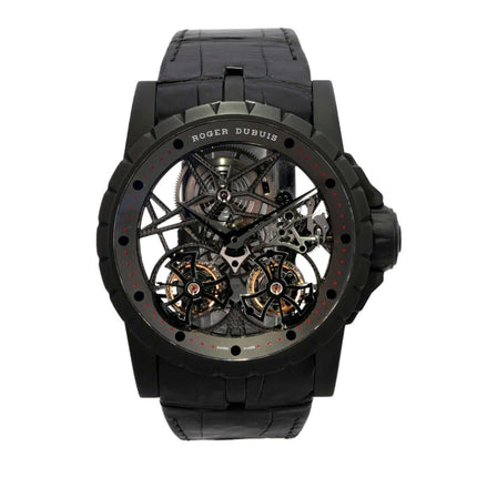Roger Dubius Excalibur Skeleton Double Flying Tourbillon RDDBEX0364, Titanuhr mit skelettiertem Zifferblatt