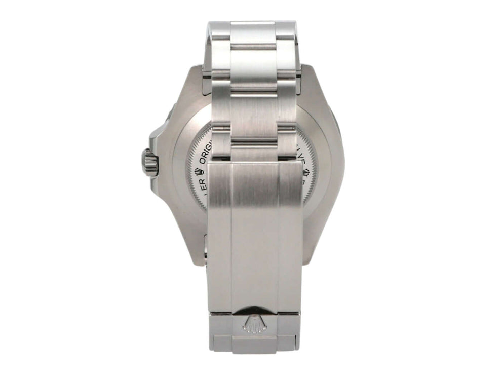 Rolex Sea-Dweller Ref. 126600 Rückansicht des Gehäuses und Armbands aus Edelstahl.