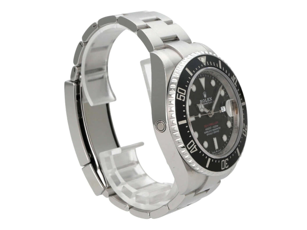 Rolex Sea-Dweller Ref. 126600 im Detail mit Edelstahlarmband und schwarzem Zifferblatt