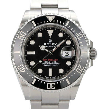 Rolex Sea-Dweller Ref. 126600 mit schwarzem Zifferblatt und Oyster-Edelstahlarmband, 43 mm Gehäuse.