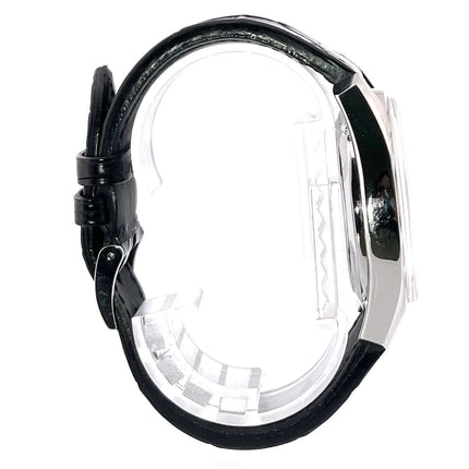 Seitenansicht der Zenith Chronomaster El Primero Open 03.2040.4061-69.C496 mit schwarzem Lederband und Edelstahlgehäuse