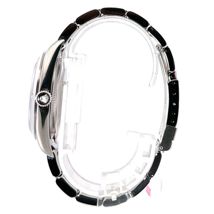 Rolex Explorer I Edelstahl 36 Ref. 114270 Seitenansicht, Edelstahlgehäuse und Armband, Automatikwerk, detailreiche Verarbeitung