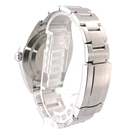 Rückseite der Rolex Oyster Perpetual 39 Schwarz 114300 Edelstahlgehäuse und -band mit Faltschließe, Gehäusedurchmesser 39 mm, Automatik Uhr aus 2019