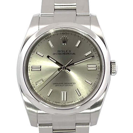 Rolex Oyster Perpetual 36 Ref. 116000 Zifferblatt Stahl, Edelstahlgehäuse und -armband, Leuchtindizes, Automatikwerk.