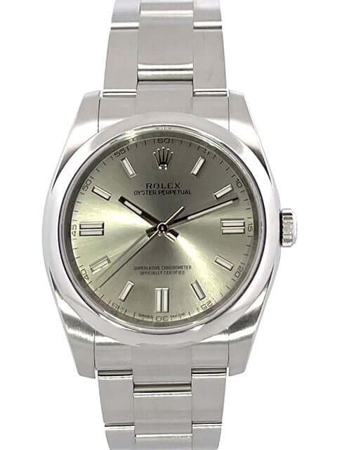 Rolex Oyster Perpetual 36 Ref. 116000 Zifferblatt Stahl, Edelstahlgehäuse und -armband, Leuchtindizes, Automatikwerk.