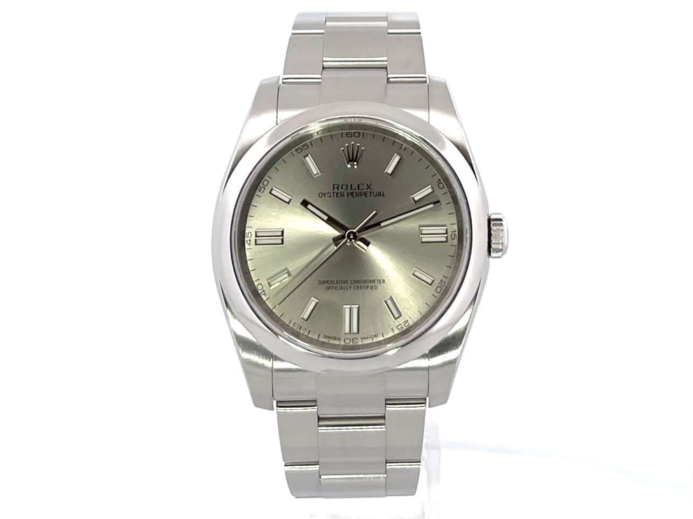 Rolex Oyster Perpetual 36 Ref. 116000, Edelstahl Gehäuse, Stahl Zifferblatt, Armband aus Edelstahl, Automatik, sehr guter Zustand, 2014 Modell