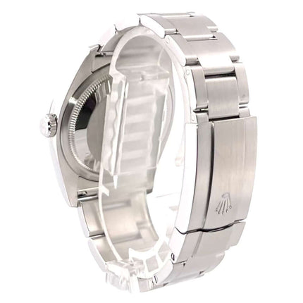 Rückseite des Rolex Oyster Perpetual 36 Ref. 116000 mit Edelstahl-Armband und Faltschließe, poliertes und satiniertes Gehäuse, sehr guter Zustand.