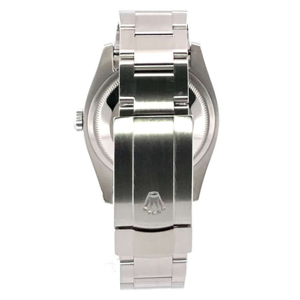Rückansicht der Rolex Oyster Perpetual 36 Ref. 116000 mit Edelstahl Armband und Faltschließe