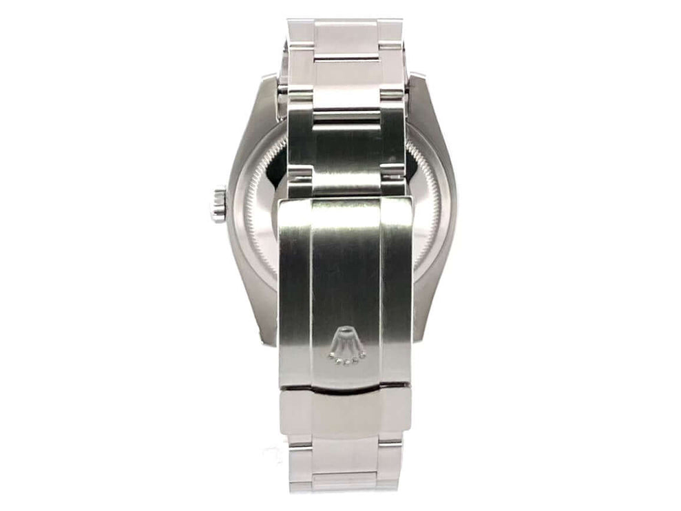 Rückansicht der Rolex Oyster Perpetual 36 Ref. 116000 mit Edelstahl Armband und Faltschließe