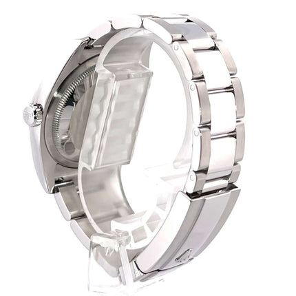 Rückansicht Rolex Datejust 36 Edelstahl 116200, poliertes und satiniertes Gehäuse, Oyster Armband mit Faltschließe