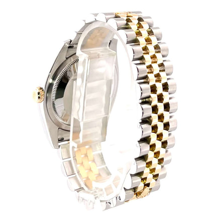 Rückansicht des Rolex Datejust 36 Edelstahl / Gelbgold 116233 mit Jubilé Armband