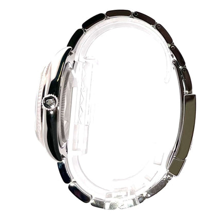 Seitenansicht Rolex Datejust 36 Edelstahl/Weißgold 116234 blaues Zifferblatt Diamanten 2016.