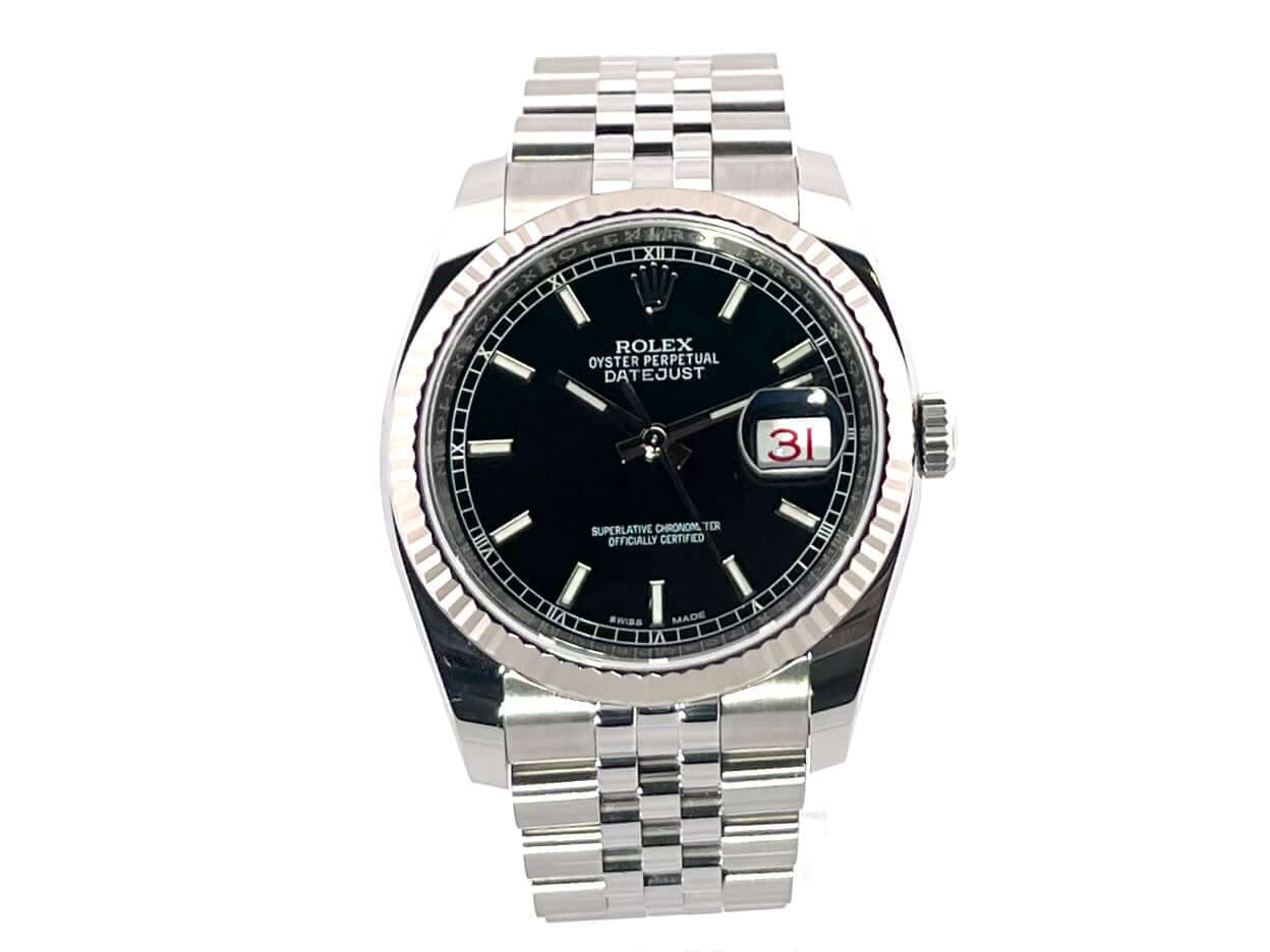 Rolex Datejust 36 Stainless Steel White Gold 116234 Black Jubile