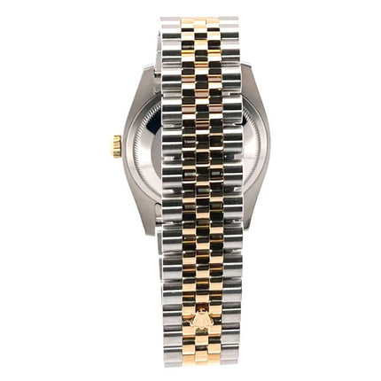 Rückansicht Rolex Datejust 36 Edelstahl Gelbgold Armband mit Faltschließe