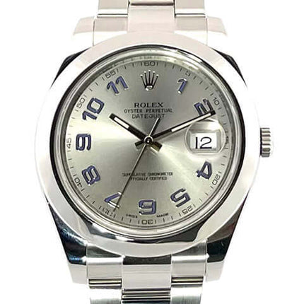 Rolex Datejust II 41 Edelstahl 116300 Rhodium Arabisch Zifferblatt, poliertes und satiniertes Edelstahlgehäuse, Oysterband, Automatikwerk
