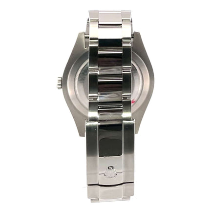 Rückseite des Rolex Datejust II 41 Edelstahl Ref. 116300 mit poliertem und satiniertem Oyster Edelstahlband und Faltschließe.