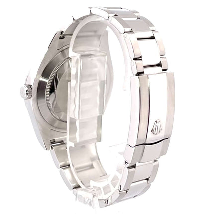 Rückansicht der Rolex Datejust II 41 Edelstahlarmband Ref. 116300 mit polierter Faltschließe