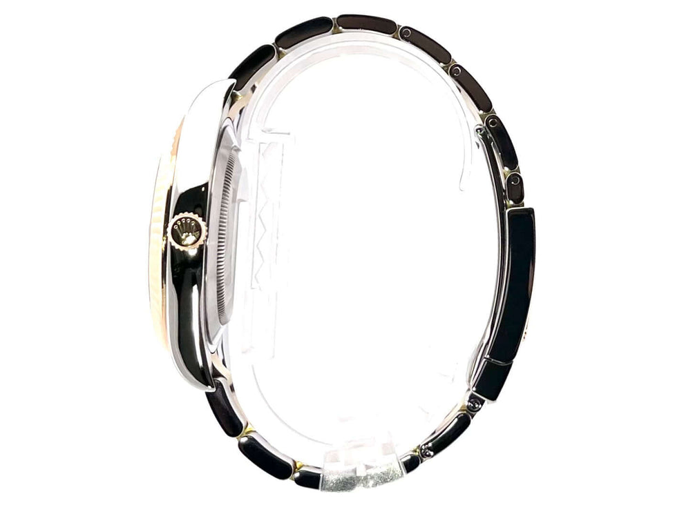 Seitenansicht der Rolex Datejust II 41 Edelstahl/Gelbgold Ref. 116333 Armband, poliert und satiniert, mit Faltschließe