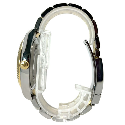 Seitenansicht Rolex Datejust II 41 Edelstahl Gelbgold 116333 Champagner mit poliertem und satiniertem Edelstahlarmband