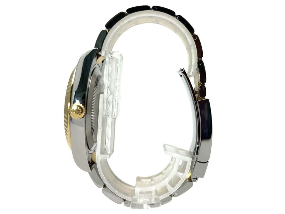 Seitenansicht Rolex Datejust II 41 Edelstahl Gelbgold 116333 Champagner mit poliertem und satiniertem Edelstahlarmband